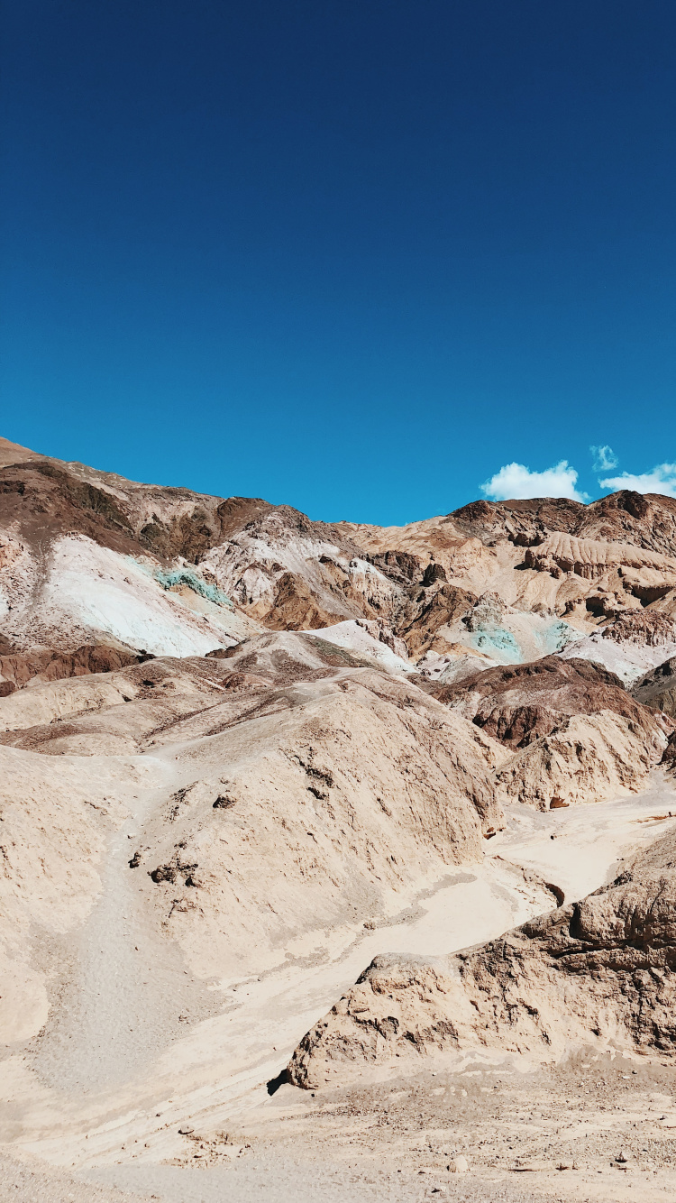 Обои Калифорния, США, национальный парк, палитра художников, бесплодные земли в разрешении 750x1334