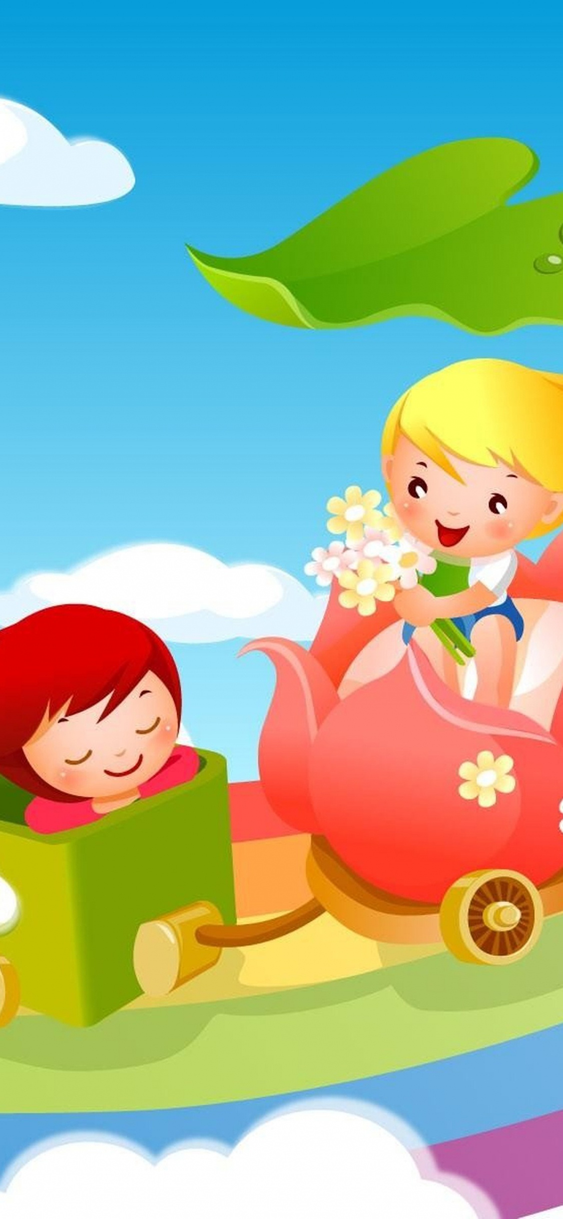 Обои мультфильм, рисование, иллюстрация, арт, фреска в разрешении 1125x2436