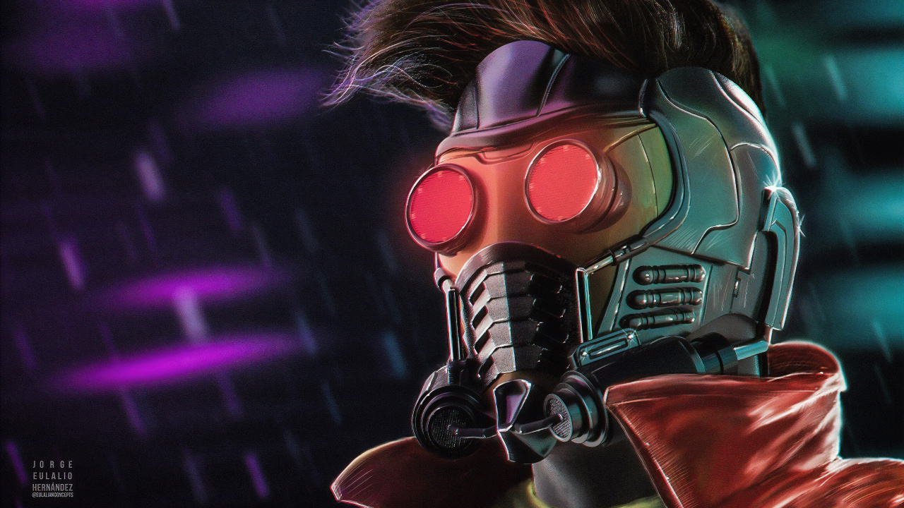 Обои арт, космос, артист, Стар-Лорд, иллюстрация в разрешении 1280x720