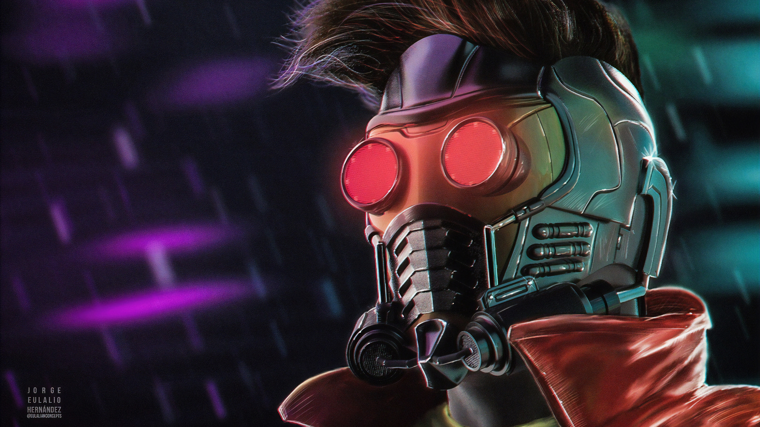 Обои арт, космос, артист, Стар-Лорд, иллюстрация в разрешении 2560x1440