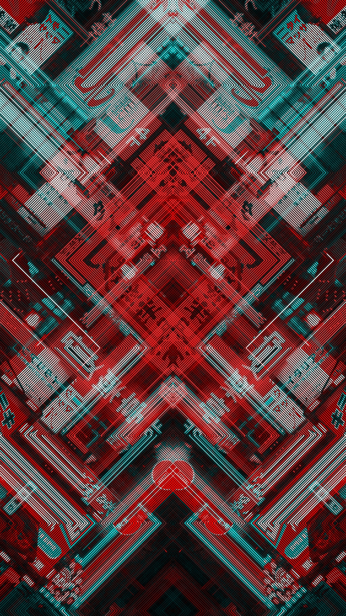 Обои симметрия, шотландка, ткань, математика, геометрия в разрешении 1440x2560