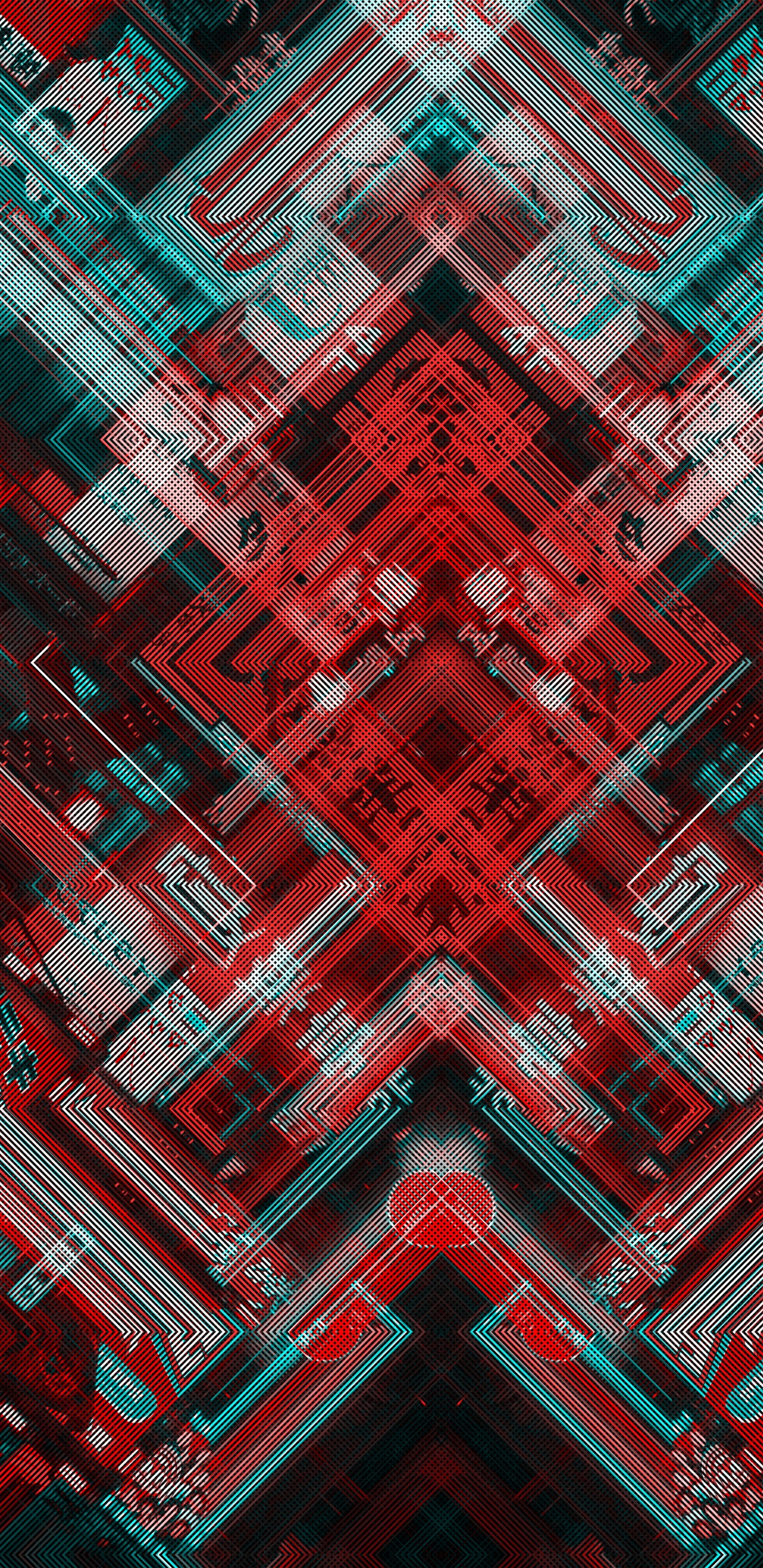 Обои симметрия, шотландка, ткань, математика, геометрия в разрешении 1440x2960