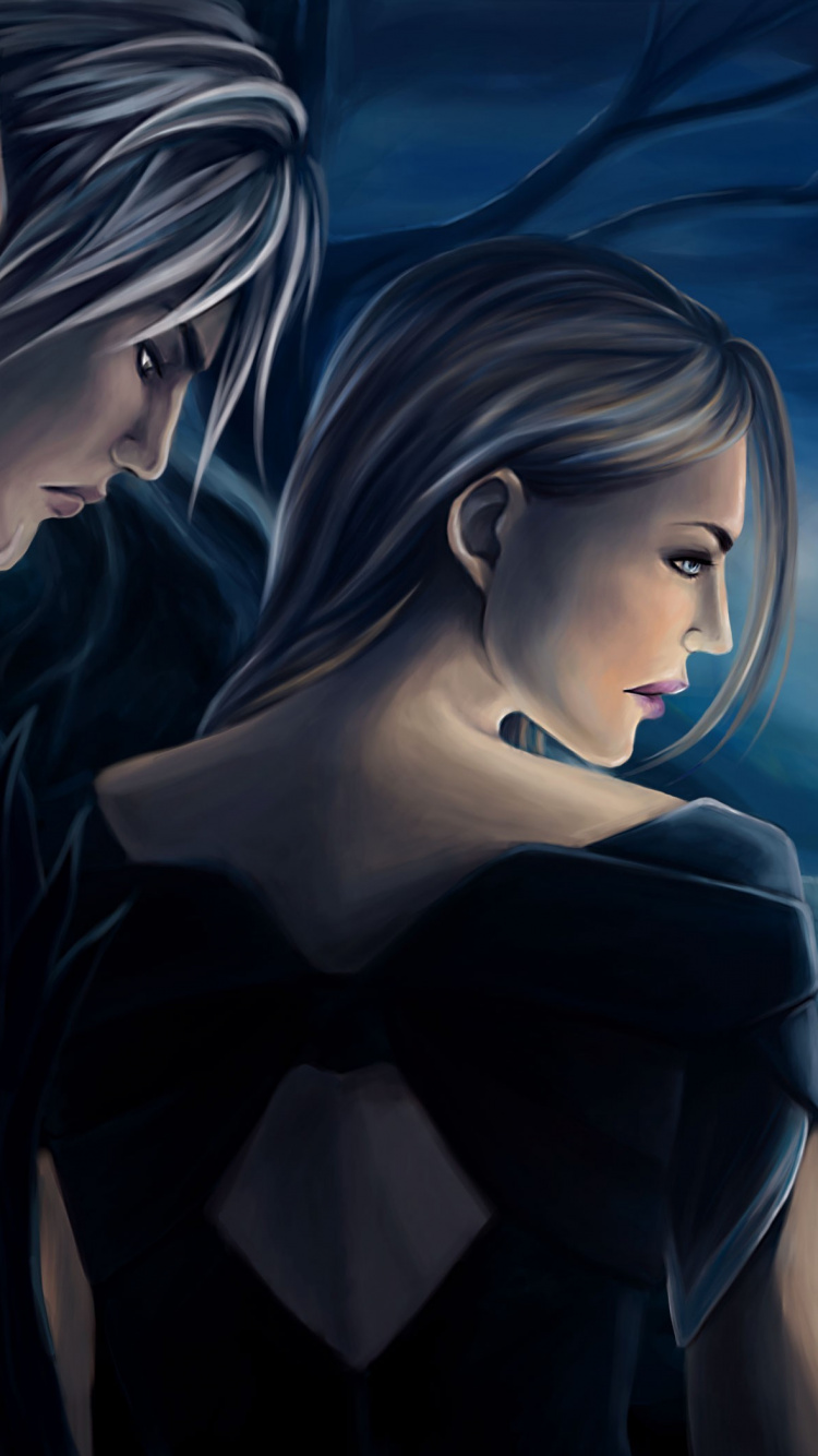 Обои Драгон эйдж ii, dragon age inquisition, эльф, темнота, иллюстрация в разрешении 750x1334