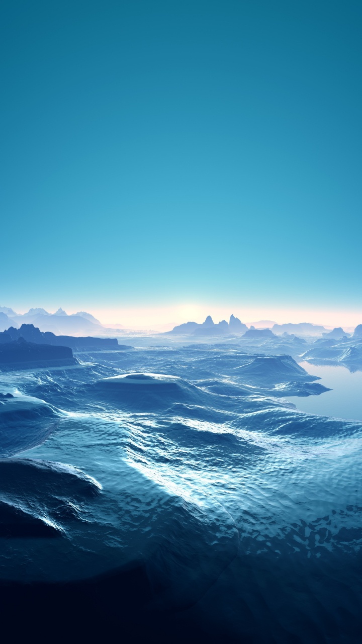 Обои море, гора, атмосфера, горный хребет, горизонт в разрешении 720x1280