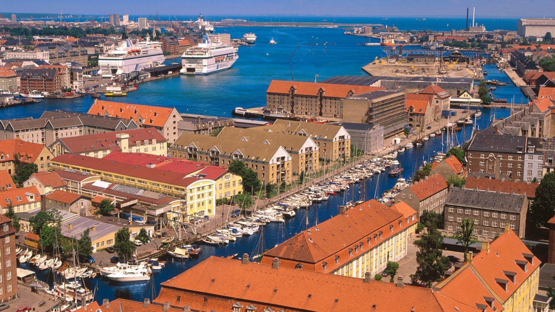 Обои Копенгаген, город, городской район, городок, городской пейзаж в разрешении 1920x1080
