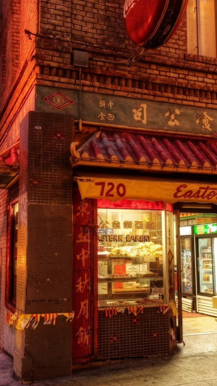 Обои ночь, городок, улица, город, метрополия в разрешении 750x1334