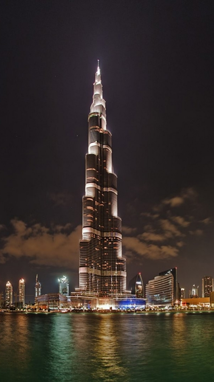 Обои Бурдж Халифа, вышка, небоскреб, город, ориентир в разрешении 750x1334