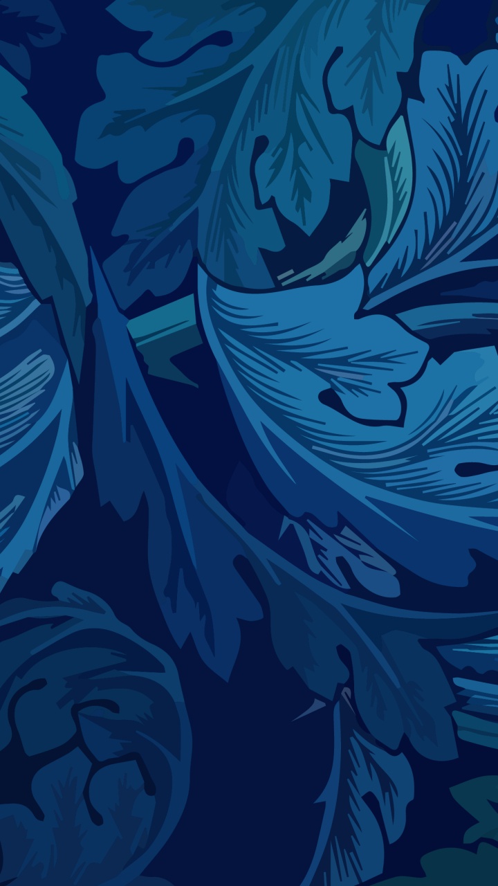 Обои Уильям Моррис, произведение искусства, движения искусств и ремесел, дизайн, синий в разрешении 720x1280