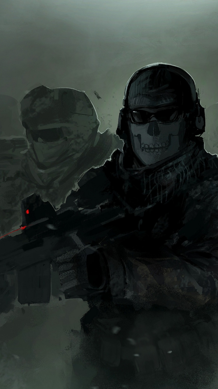 Обои call of duty modern warfare 2, call of duty 4 modern warfare, call of duty ghosts, activision, солдат в разрешении 750x1334