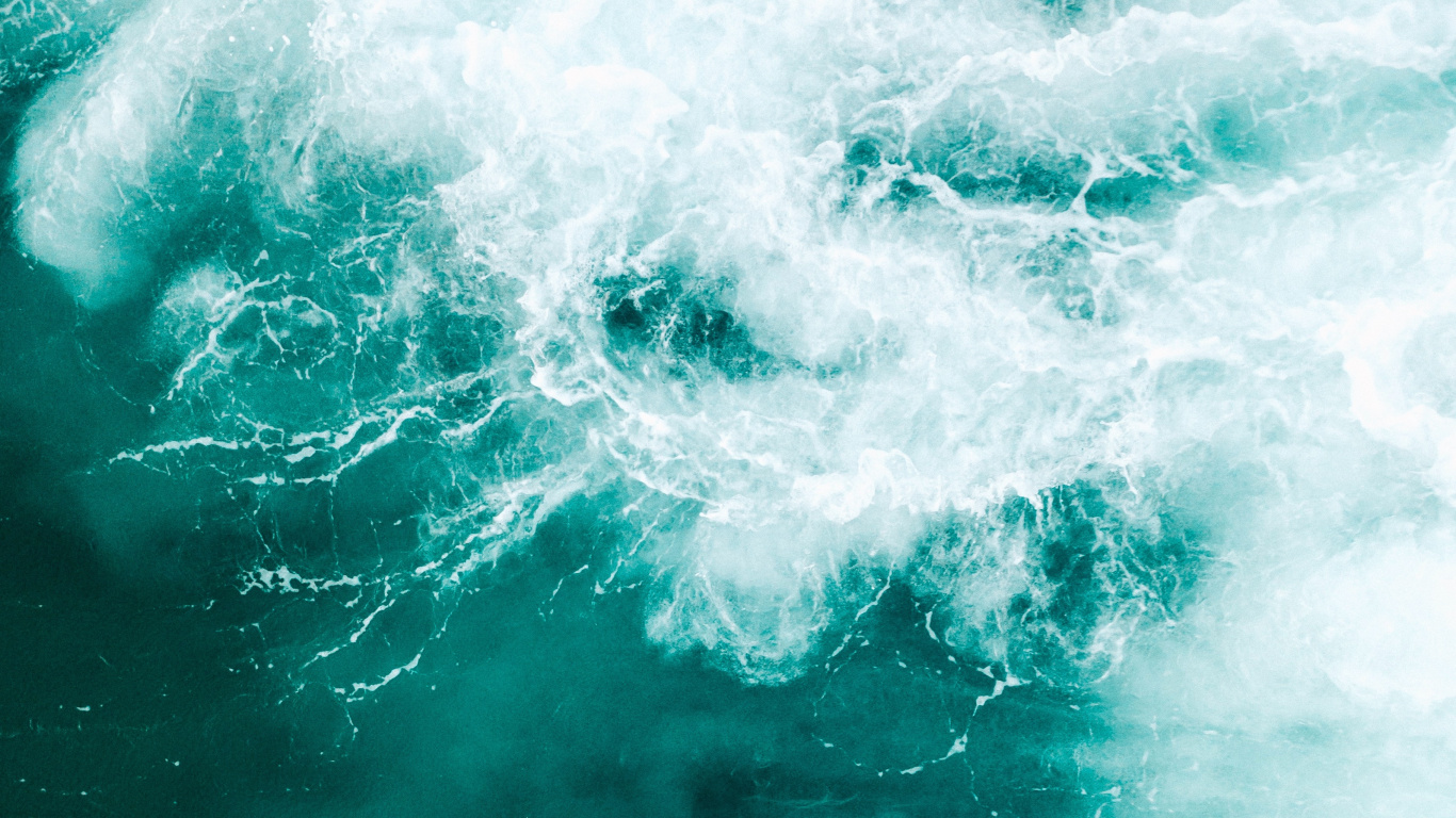 Обои море, синий, вода, волна, зеленый в разрешении 1366x768