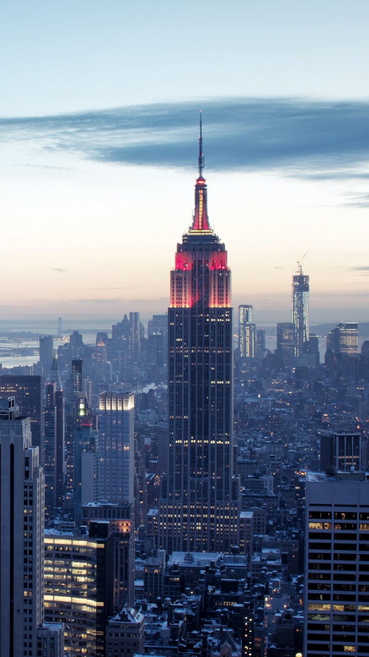 Обои Нью-Йорк, городской пейзаж, городской район, город, небоскреб в разрешении 720x1280