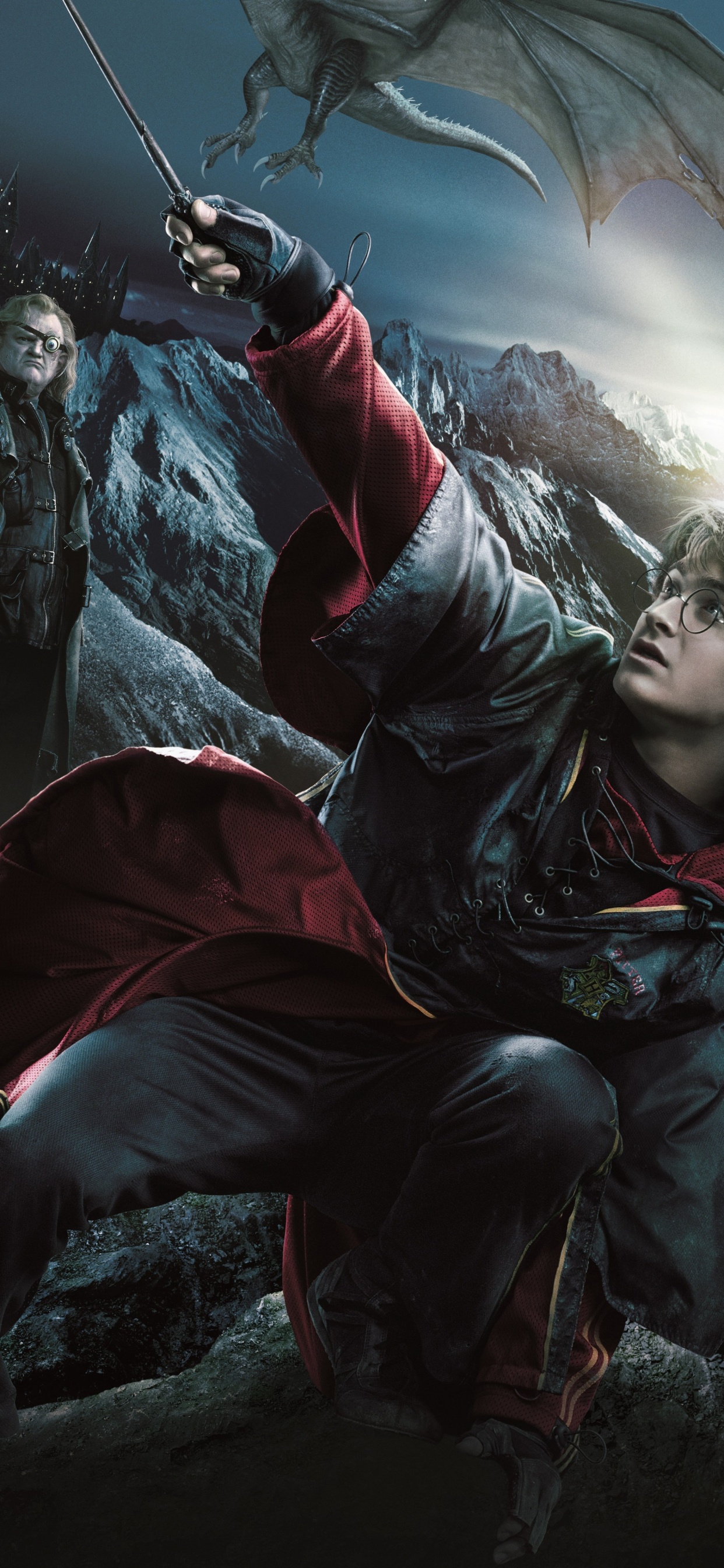 Обои Гарри Поттер и Кубок Огня, Дэниел Редклифф, Лорд Волдеморт, прицеп, арт в разрешении 1242x2688