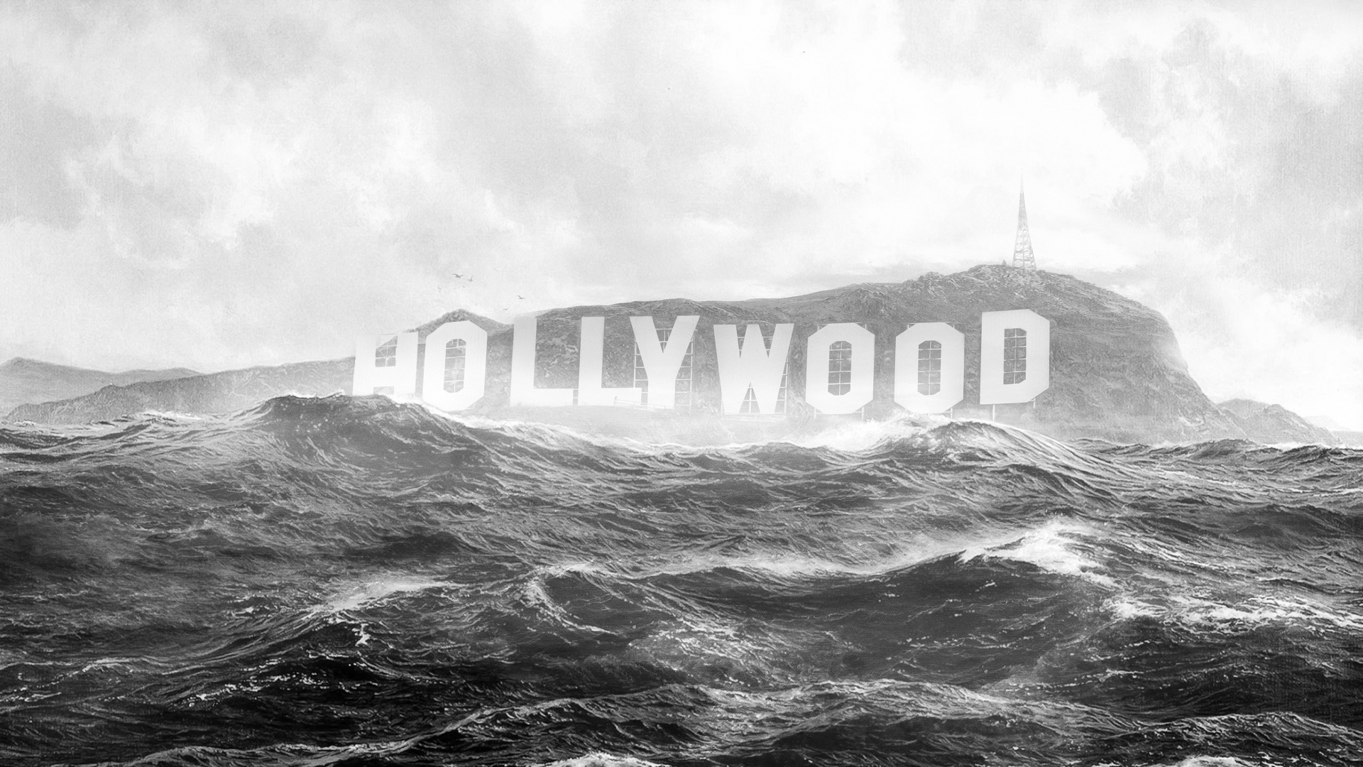 Обои арт, белые, волна, рок, ветровая волна в разрешении 1920x1080