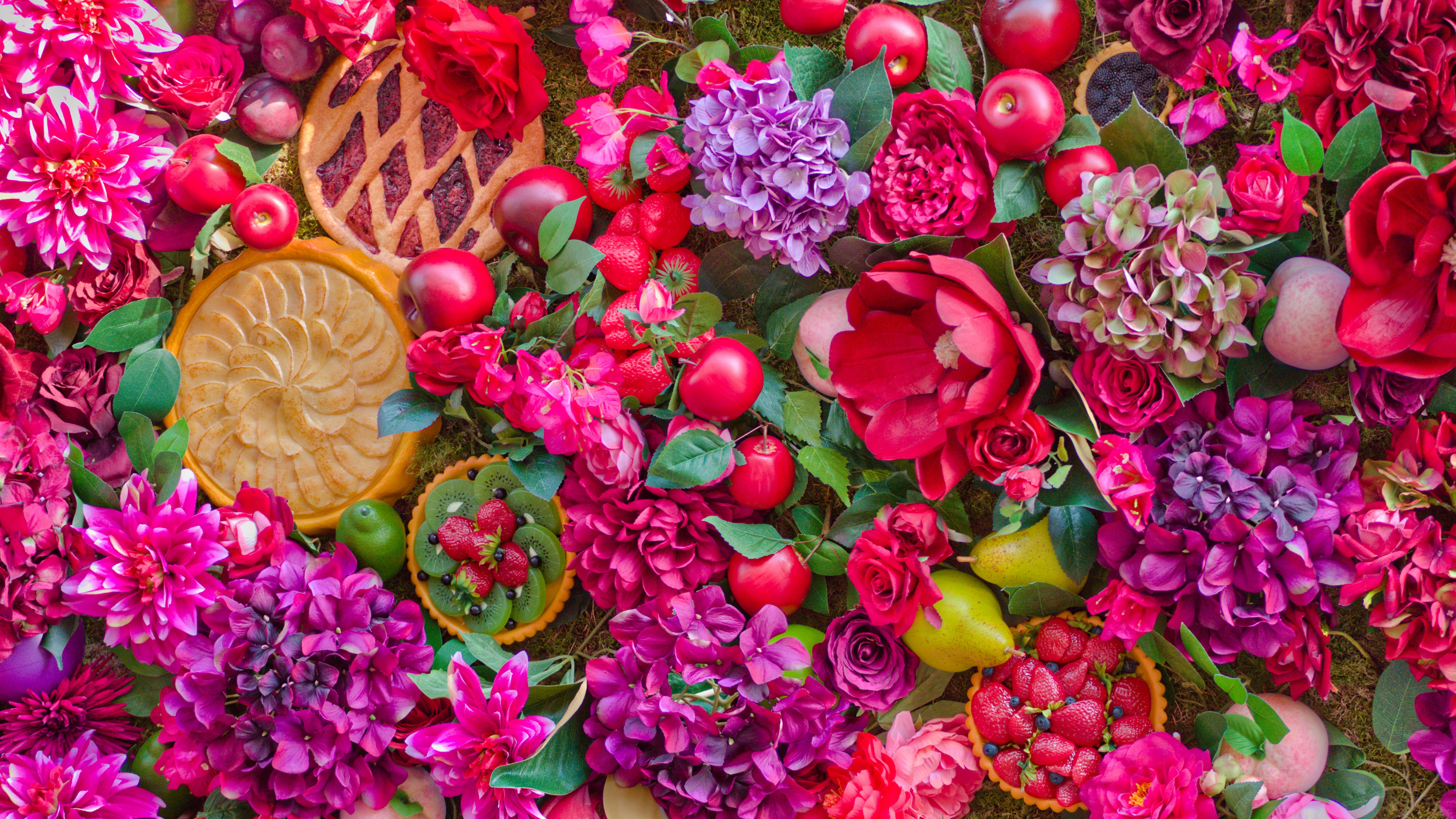 Обои фрукты цветы, фрукты, цветок, растение, лепесток в разрешении 3840x2160