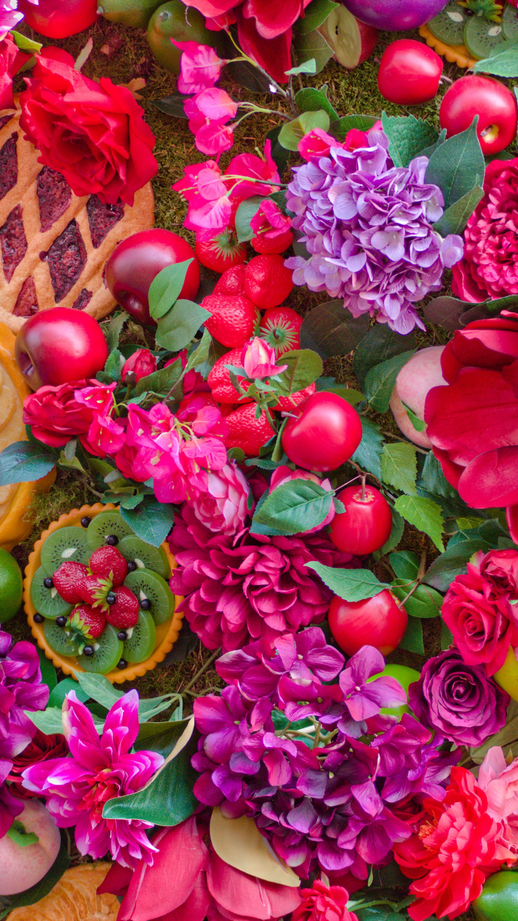 Обои фрукты цветы, фрукты, цветок, растение, лепесток в разрешении 750x1334