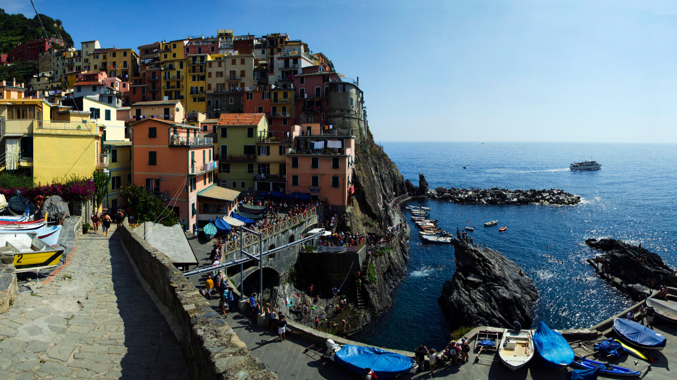 Обои парк, побережье, туризм, море, деревня в разрешении 1366x768