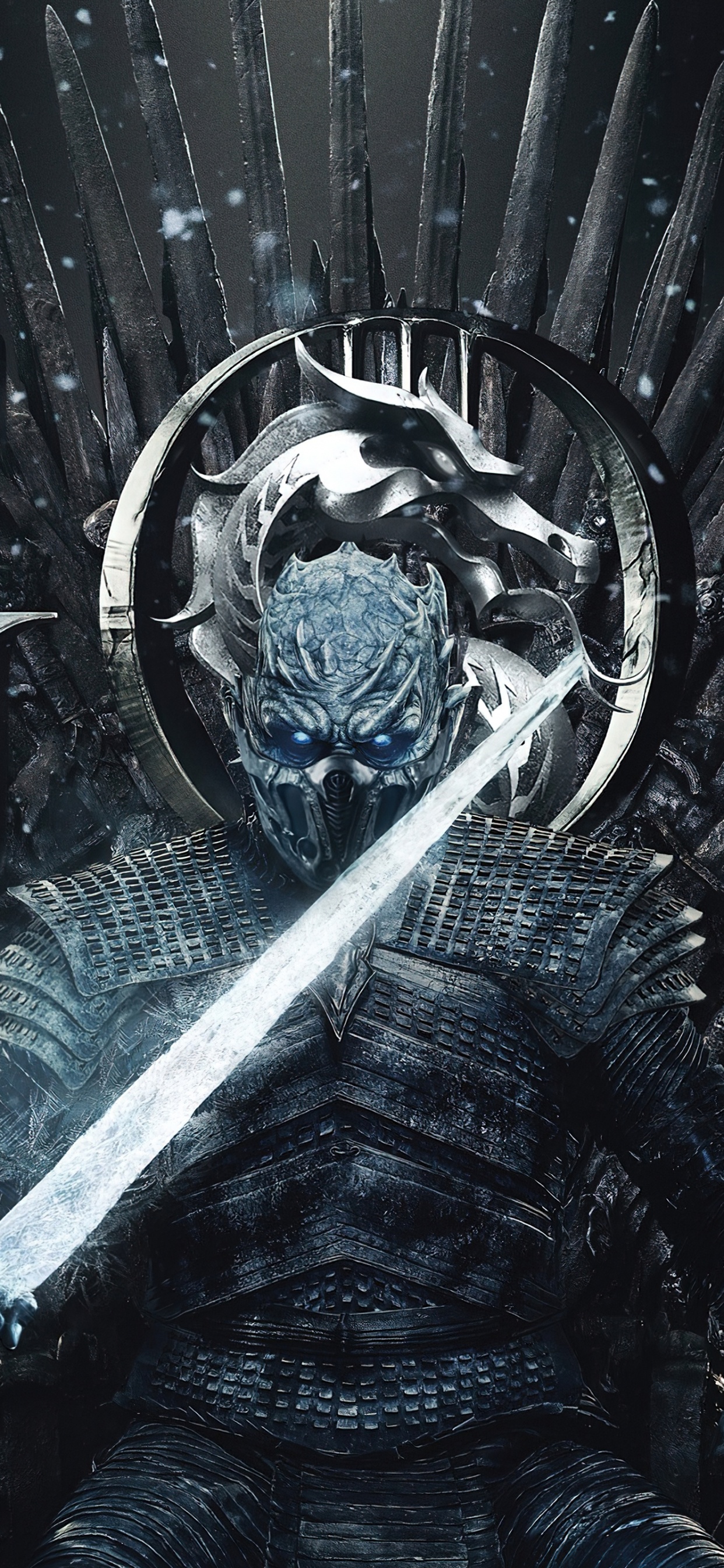 Обои мортал комбат, mortal kombat, Саб Зиро, темнота, космос в разрешении 1242x2688