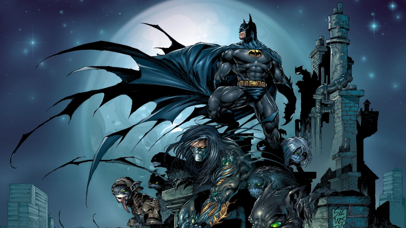 Обои Бэтмен, комиксы, комиксы dc, комикс, фикция в разрешении 1366x768
