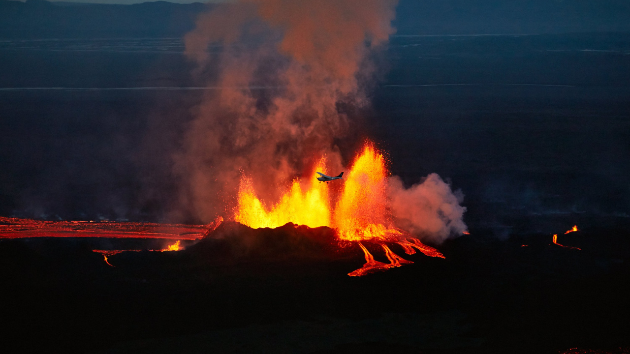 Обои Холухрейн, Аскья, вулкан, тепло, огонь в разрешении 1280x720