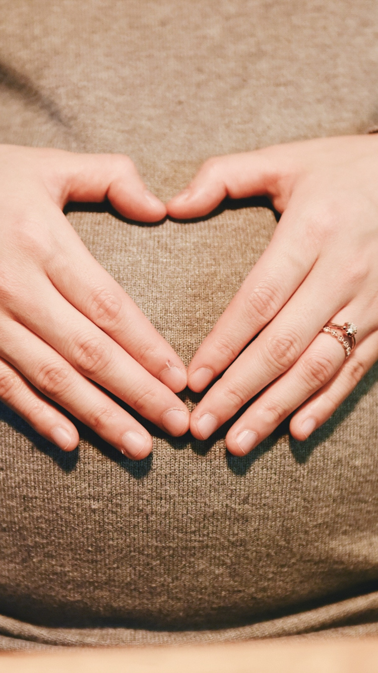 Обои беременность, роды, здоровье, младенец, сердце в разрешении 750x1334