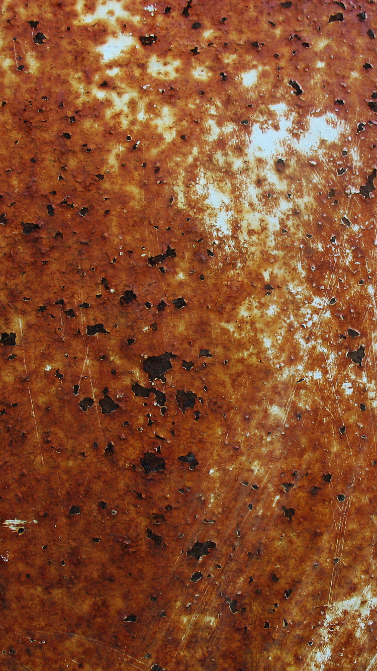 Обои ржавчина, наложение текстуры, металл, железо, коричневый цвет в разрешении 750x1334