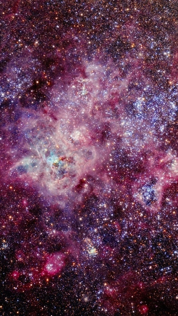 Обои Тарантул Туманность, туманность, Галактика, астрономический объект, космическое пространство в разрешении 750x1334