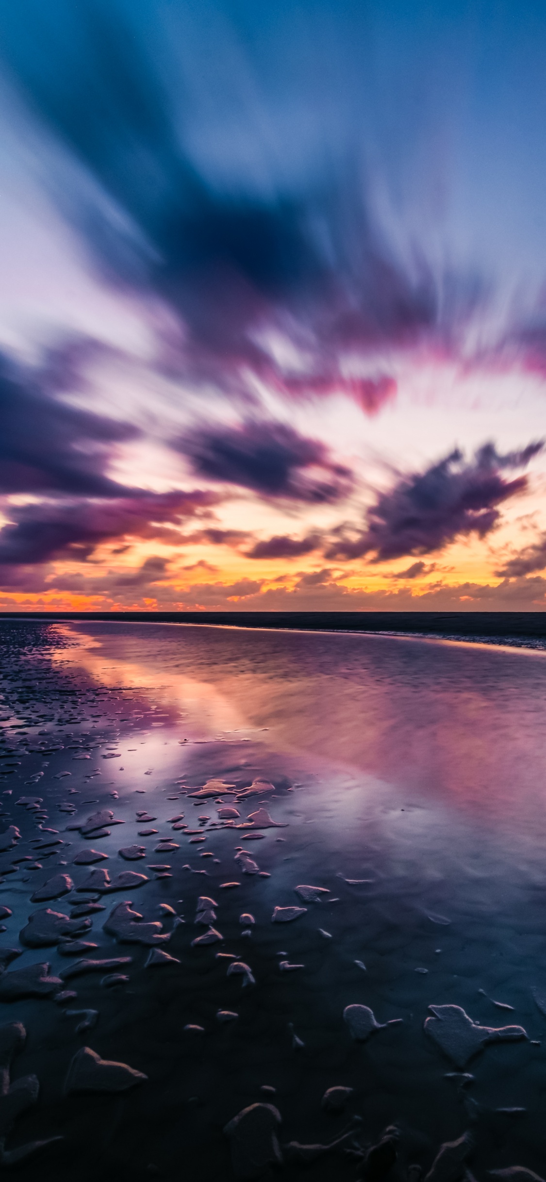 Обои облако, вода, гидроресурсы, атмосфера, послесвечение в разрешении 1125x2436