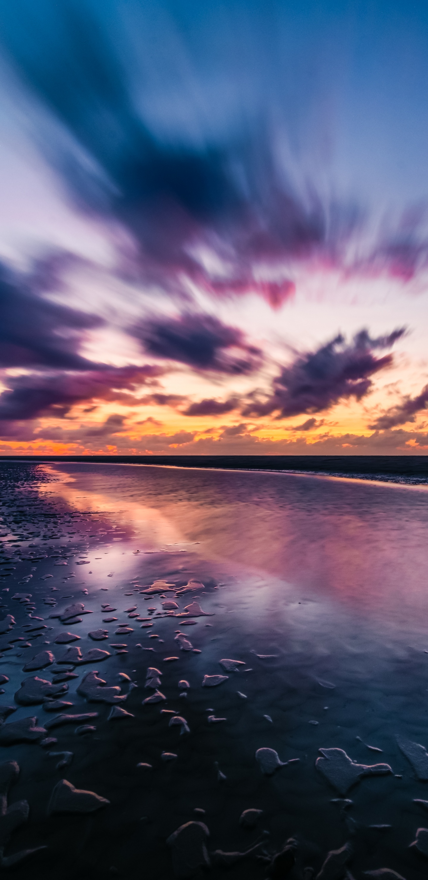 Обои облако, вода, гидроресурсы, атмосфера, послесвечение в разрешении 1440x2960