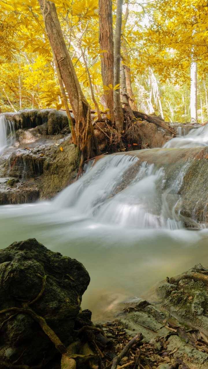 Обои водопад, водоток, природный заповедник, водоем, природа в разрешении 720x1280