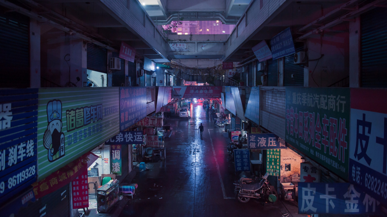 Обои mugot Мерилин, ночь, дизайн, город, метрополия в разрешении 1280x720