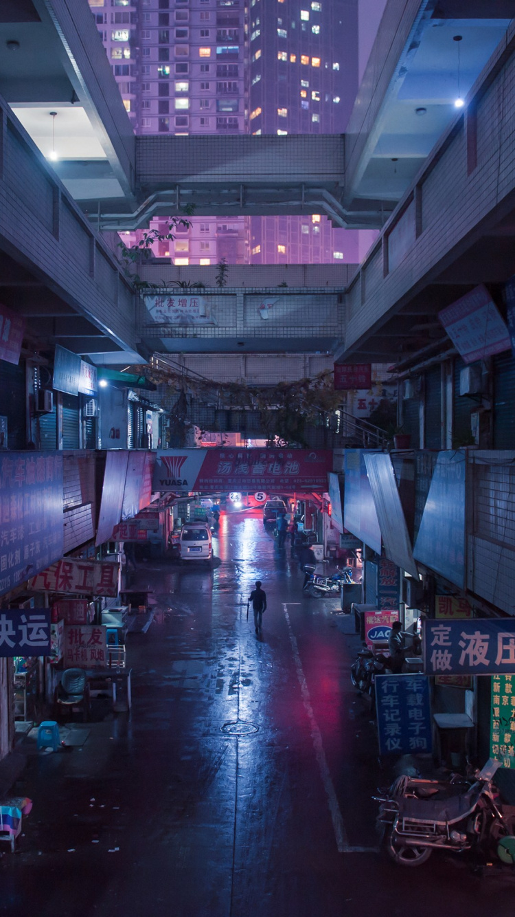 Обои mugot Мерилин, ночь, дизайн, город, метрополия в разрешении 750x1334