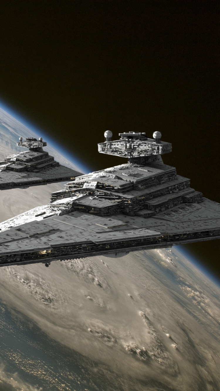 Обои Звездный Разрушитель, звездные войны, космический аппарат, космоплан, атмосфера в разрешении 750x1334