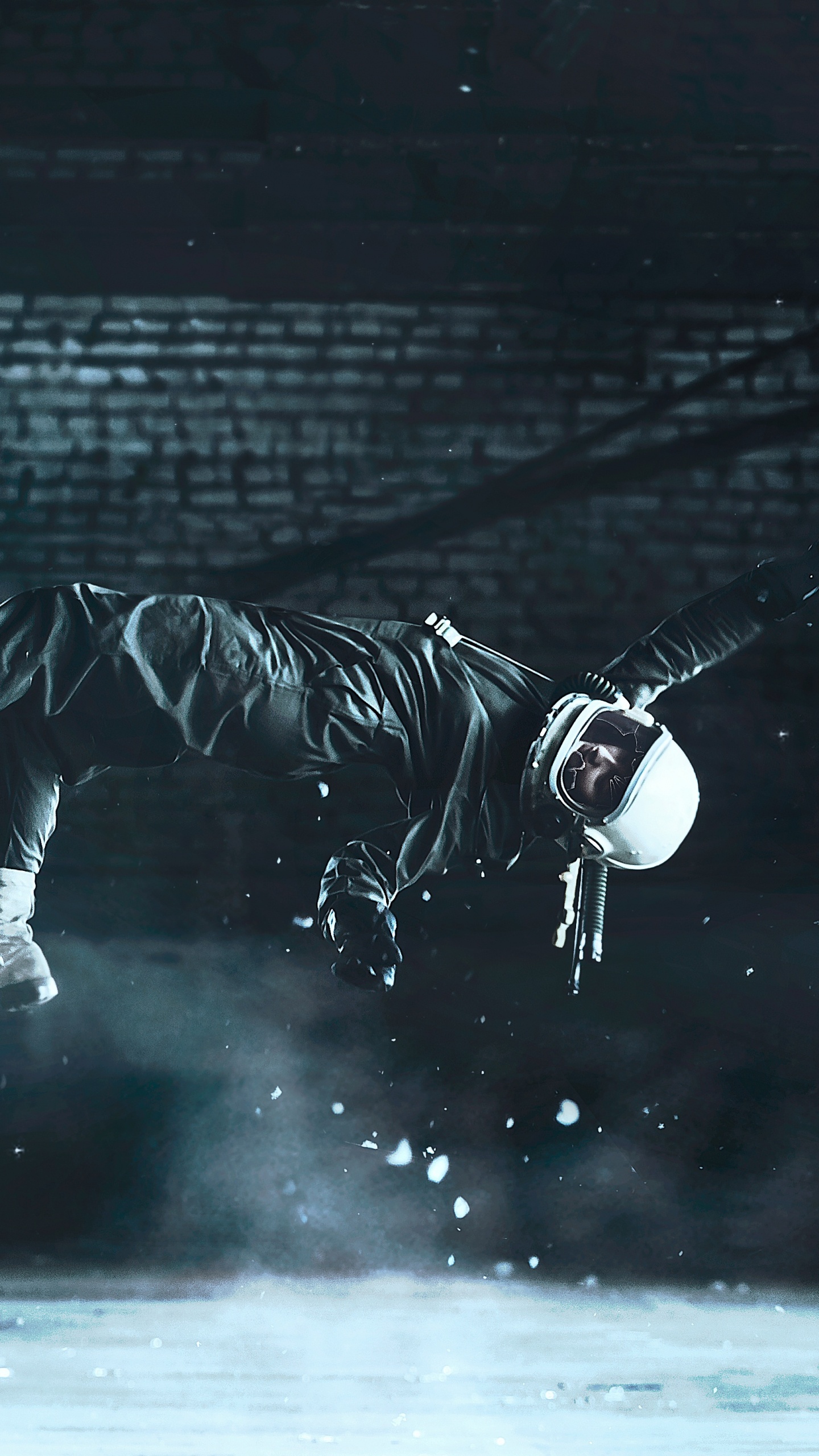 Обои левитация, Акустическая левитация, астронавт, космос, танец в разрешении 1440x2560