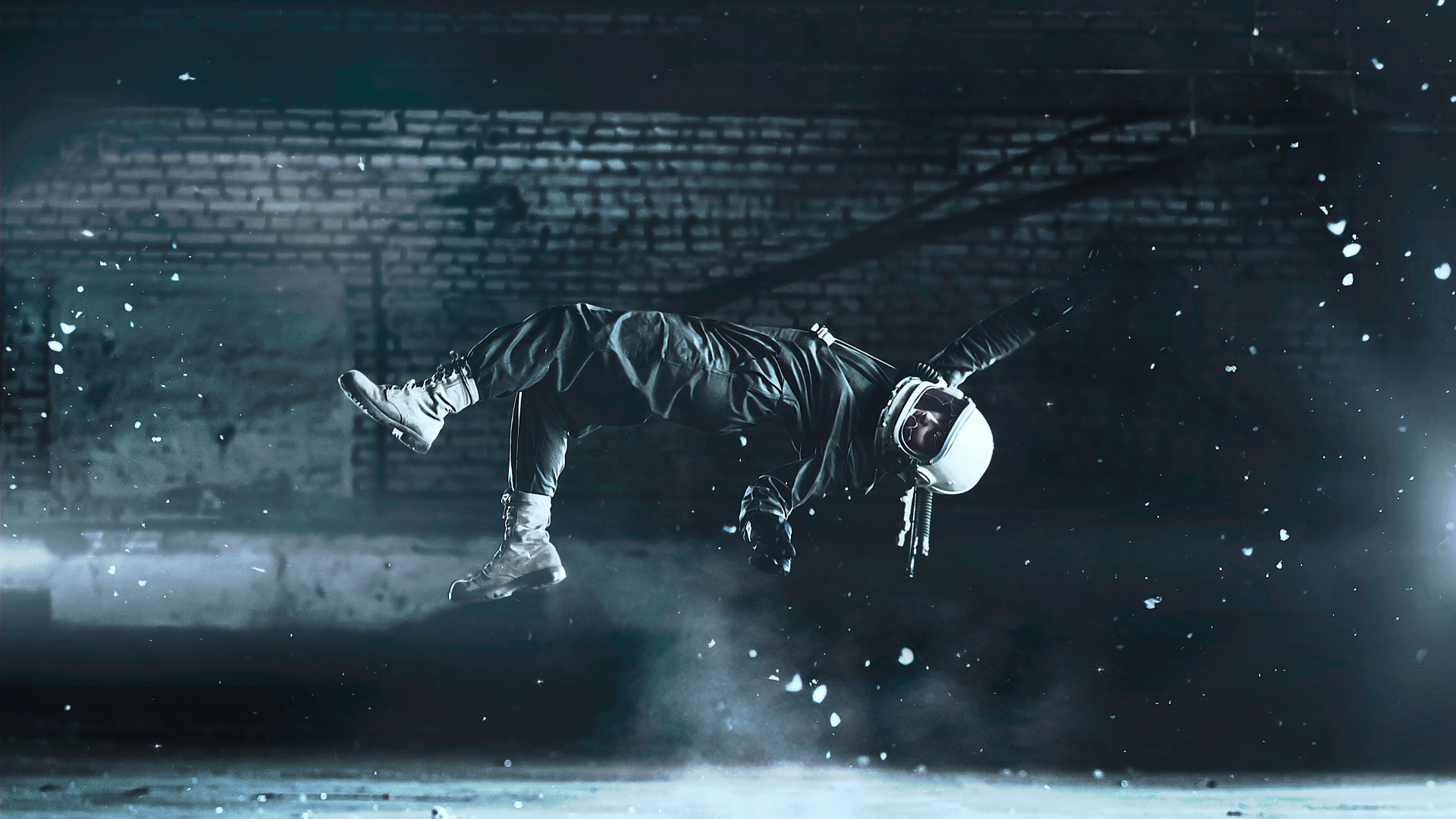 Обои левитация, Акустическая левитация, астронавт, космос, танец в разрешении 1920x1080