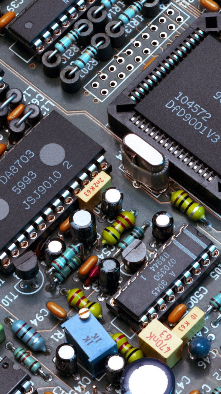 Обои печатная плата, электроника, электронная схема, цифровая электроника, материнская плата в разрешении 750x1334