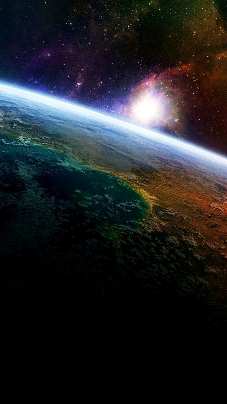 Обои космос, космическое пространство, атмосфера, астрономический объект, планета в разрешении 750x1334