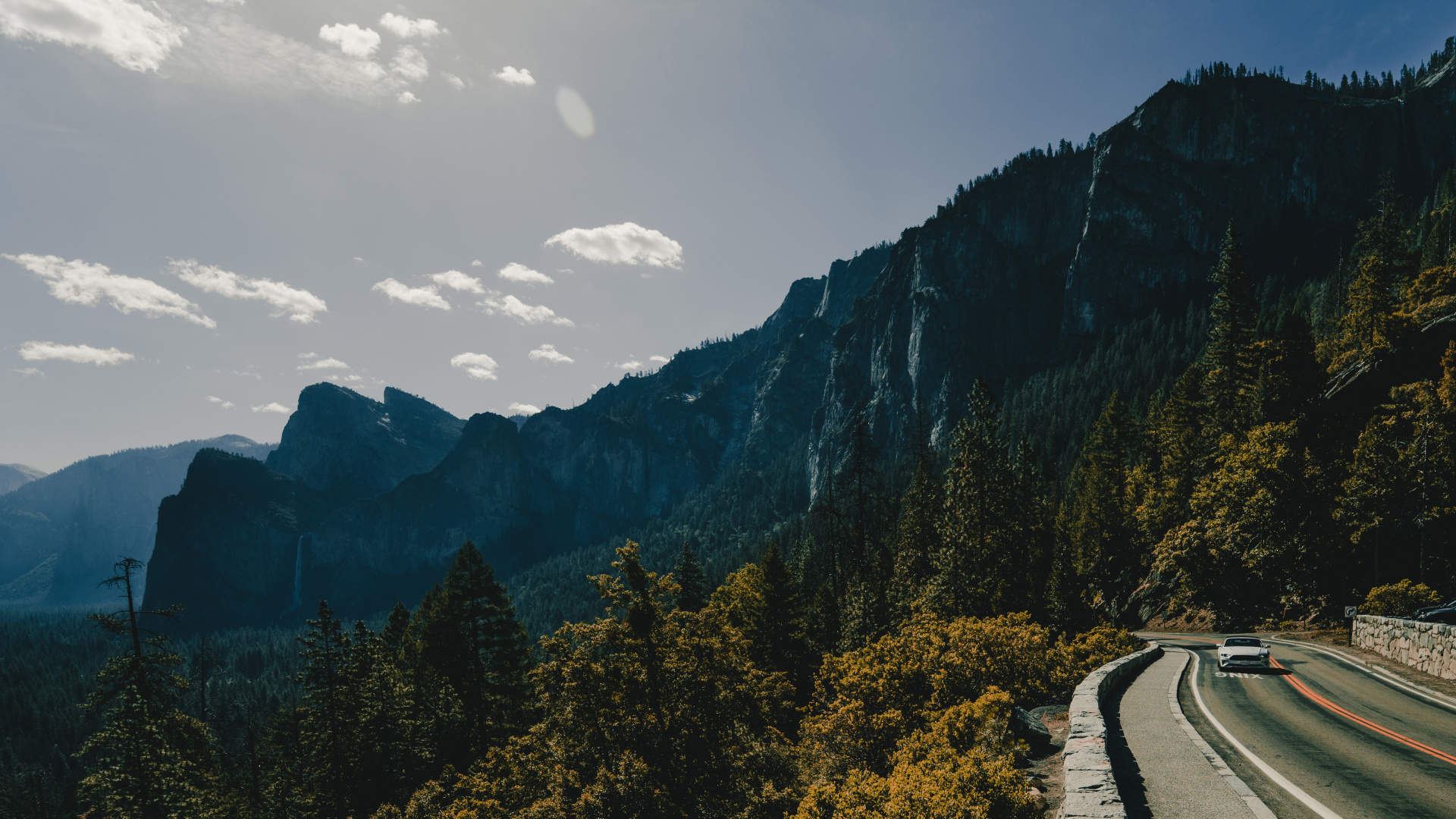 Обои дорога, горный хребет, природа, небо, горная станция в разрешении 1920x1080