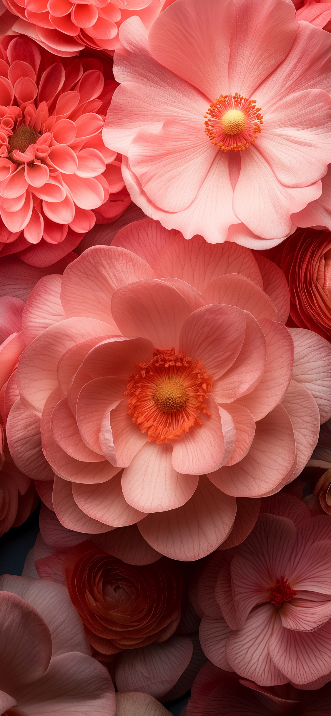 Обои цветок, лепесток, цветочный дизайн, таблица, розовый в разрешении 1125x2436