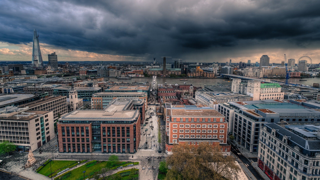 Обои облако, городской район, городской пейзаж, город, столица в разрешении 1280x720