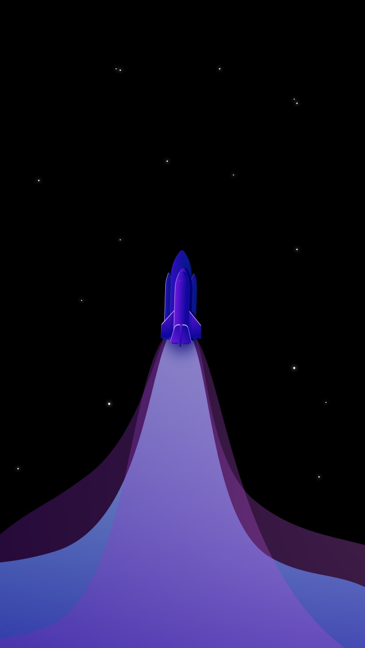 Обои ракета, амолед, атмосфера, пурпур, космос в разрешении 720x1280