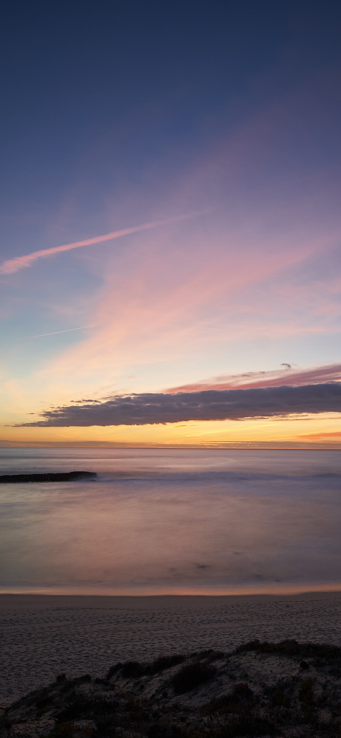 Обои закат, море, горизонт, облако, океан в разрешении 1125x2436