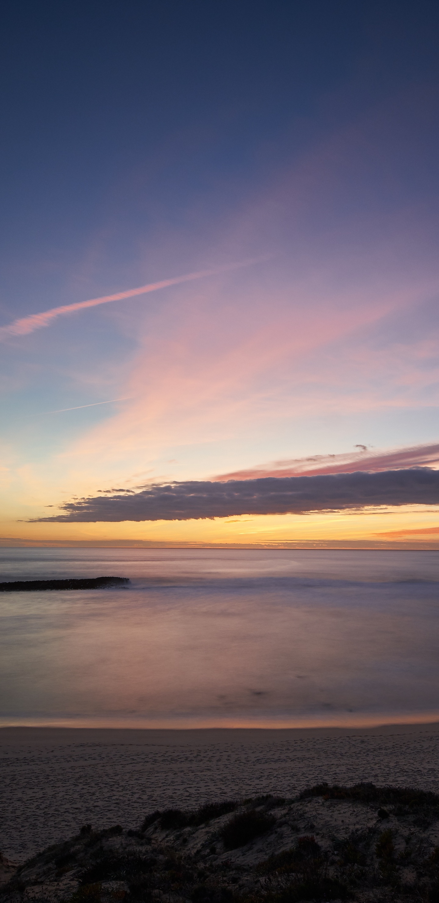 Обои закат, море, горизонт, облако, океан в разрешении 1440x2960