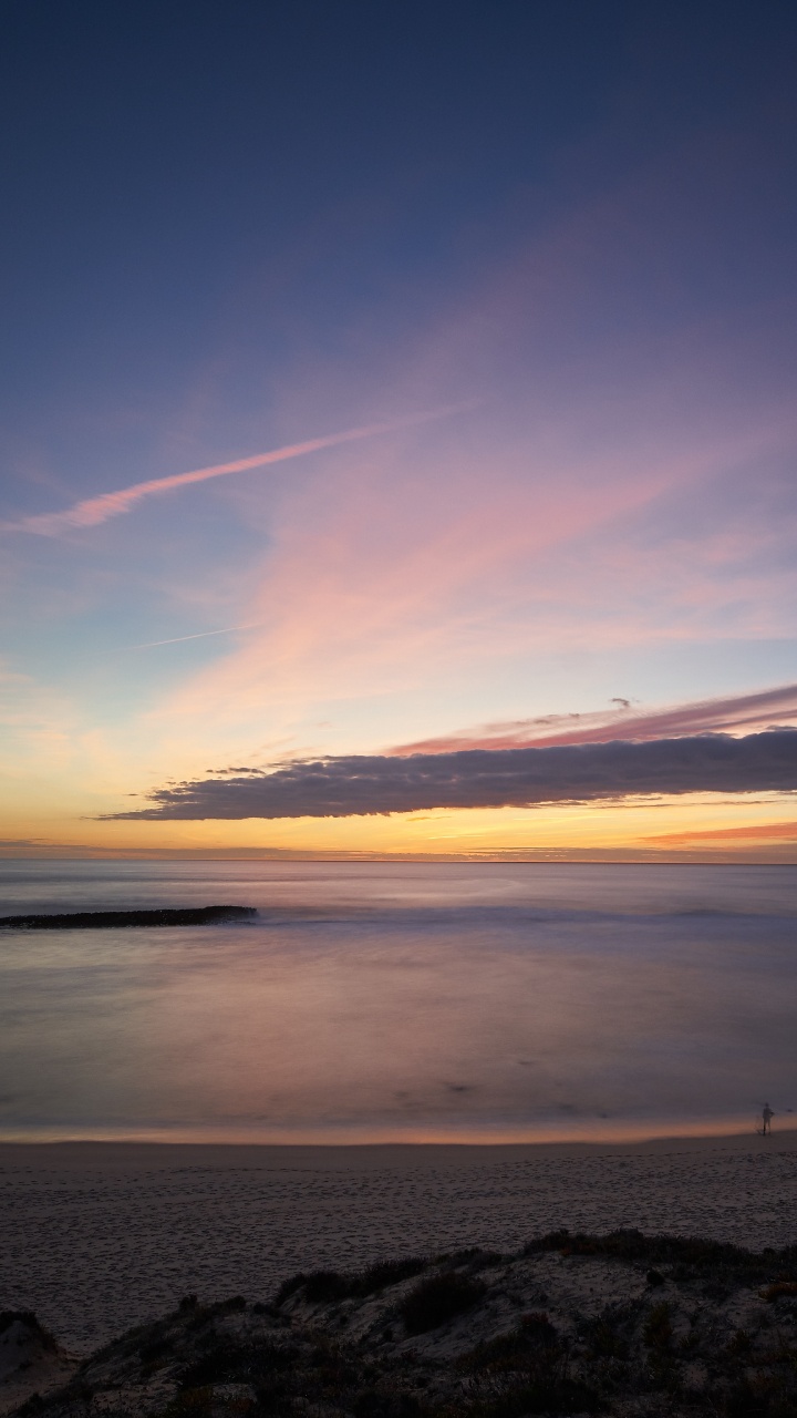 Обои закат, море, горизонт, облако, океан в разрешении 720x1280