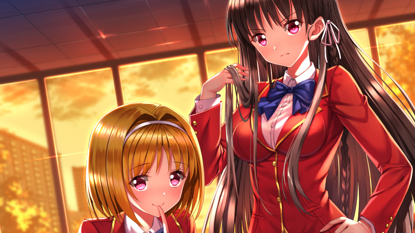 Обои Сузуне Хорикита, Кикё Кусида, киётака аянокодзи, хонами ичиносе, класс элиты в разрешении 1366x768