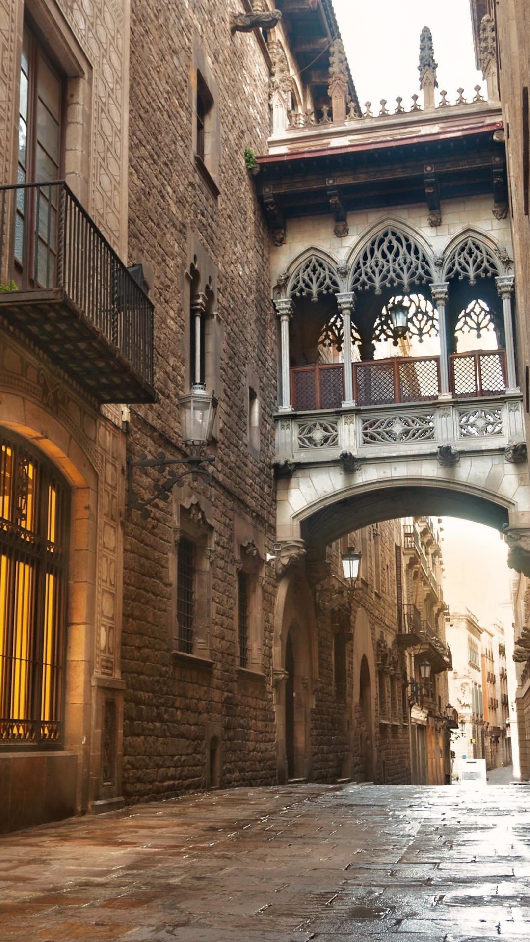 Обои арка, средневековая архитектура, здание, аллея, улица в разрешении 1080x1920