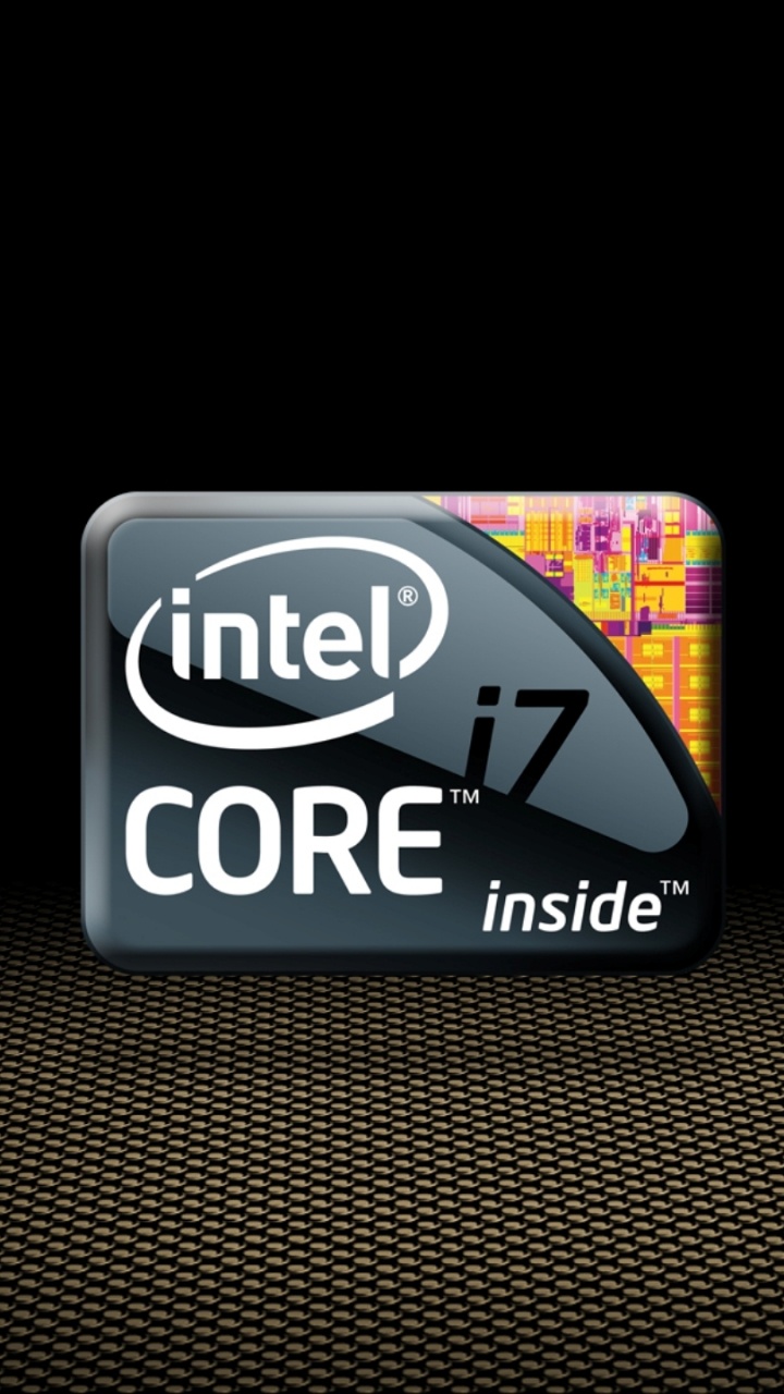 Обои Интел, центральный процессор, лого, марка, графический дизайн в разрешении 720x1280