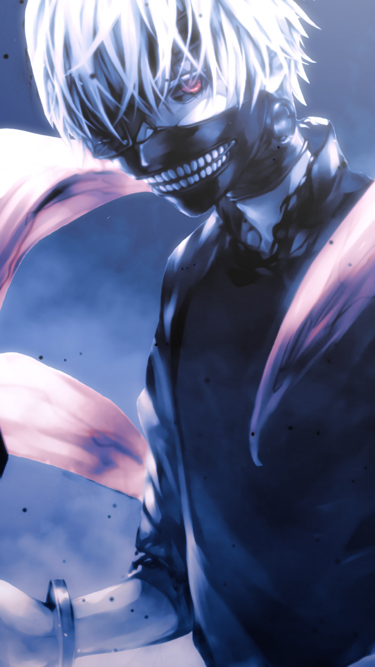Обои Токио вурдалак, Кен kaneki, одной Кирисима, аниме, мультфильм в разрешении 750x1334