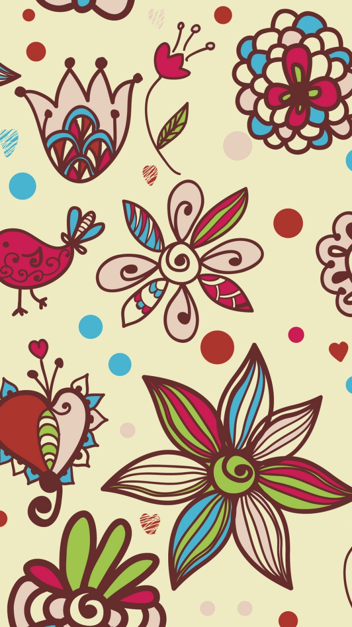 Обои узор, цветочный дизайн, дизайн, опылитель, цветок в разрешении 720x1280