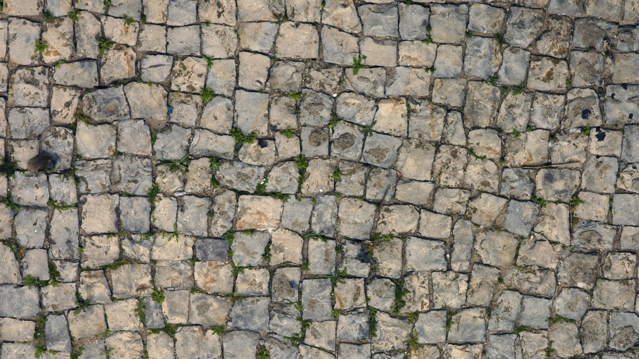 Обои каменная стена, дорожное покрытие, стена, кирпичная кладка, узор в разрешении 1280x720