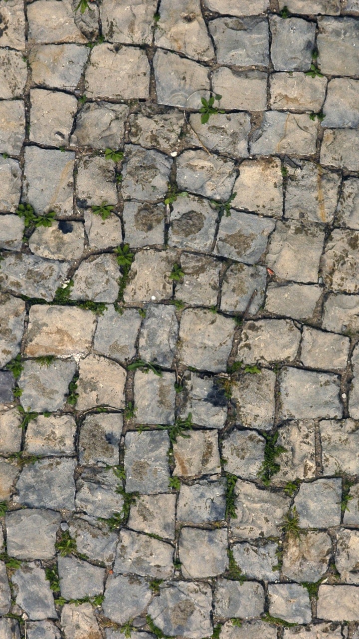 Обои каменная стена, дорожное покрытие, стена, кирпичная кладка, узор в разрешении 720x1280